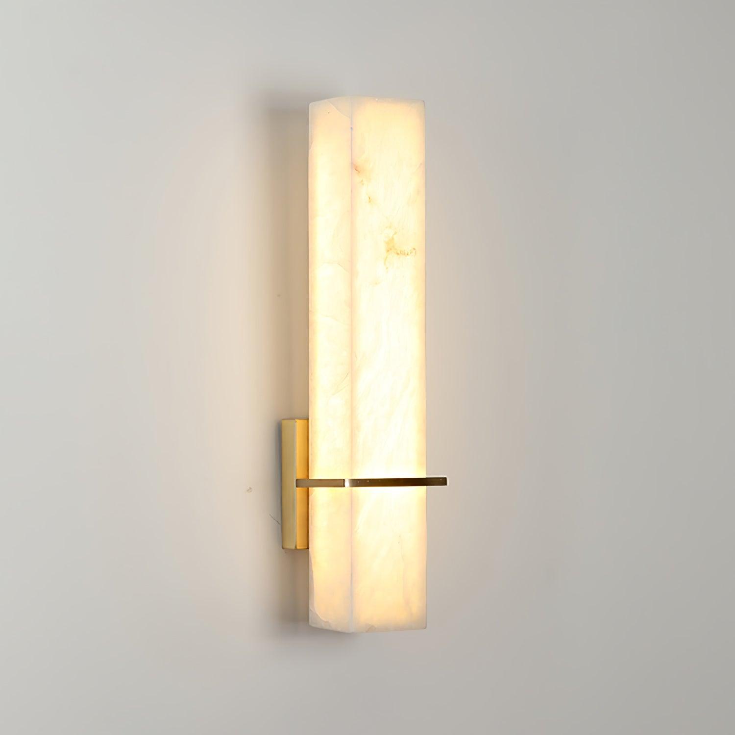 Weiße Alabaster-Wandleuchte aus Metall, moderner quaderförmiger Wandstrahler | Ormexis