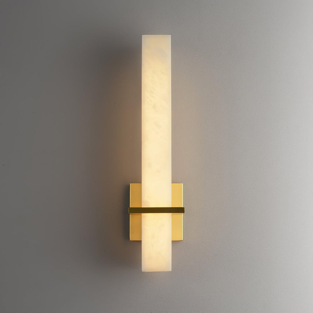 Weiße Alabaster-Wandleuchte aus Metall, moderner quaderförmiger Wandstrahler | Ormexis