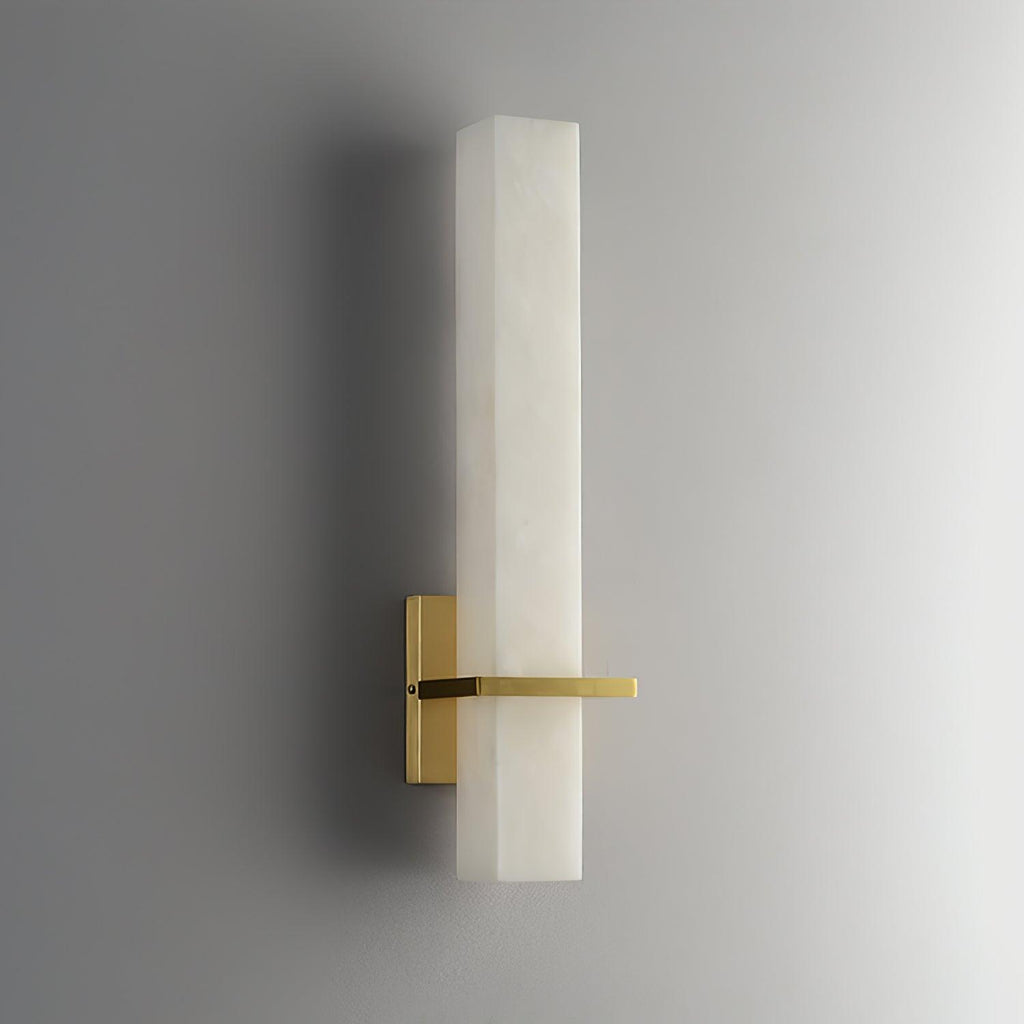 Weiße Alabaster-Wandleuchte aus Metall, moderner quaderförmiger Wandstrahler | Ormexis