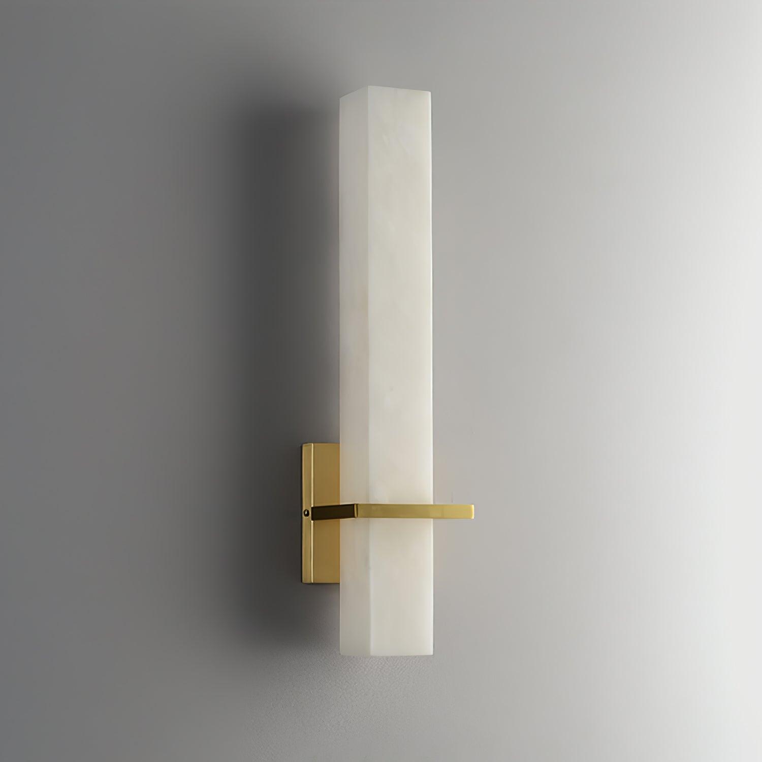 Weiße Alabaster-Wandleuchte aus Metall, moderner quaderförmiger Wandstrahler | Ormexis