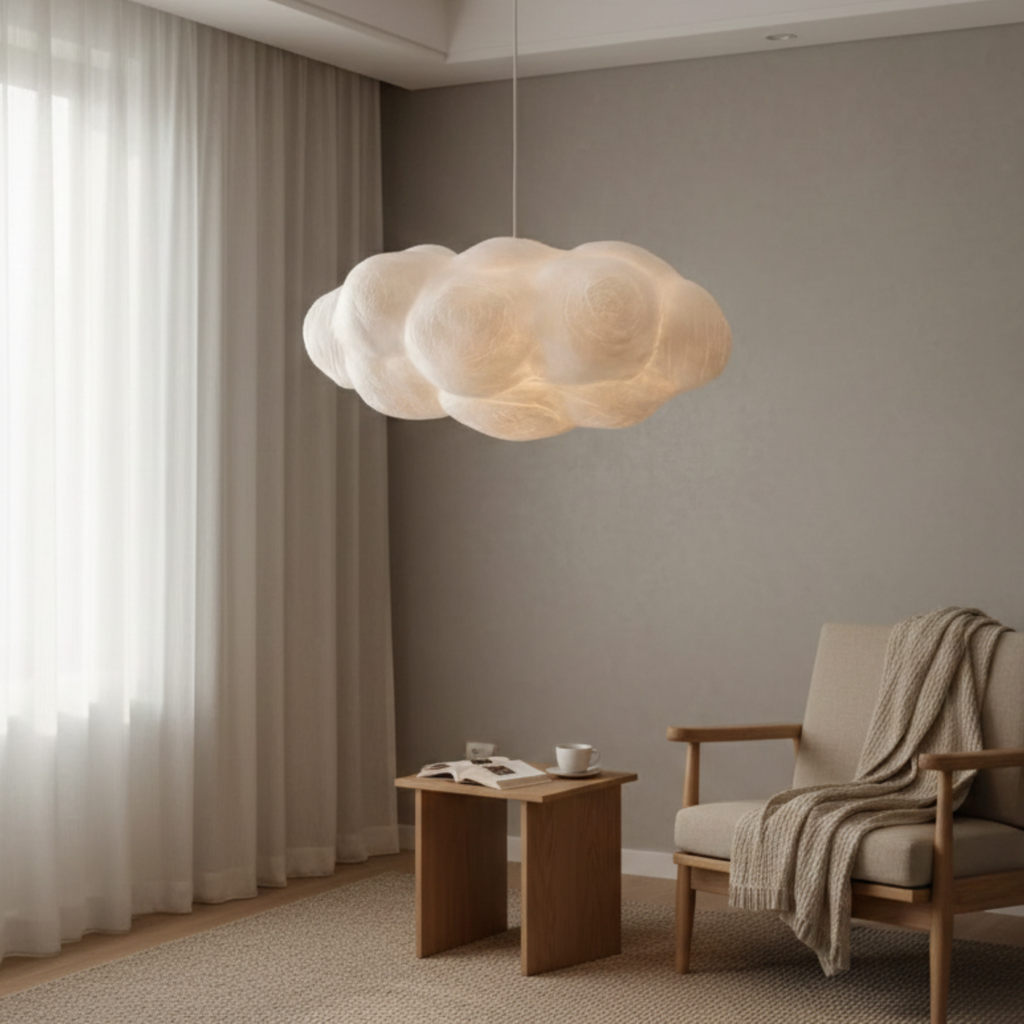 Weiße Wolken-Pendelleuchte für Kinderzimmer und Babyzimmer | Ormexis