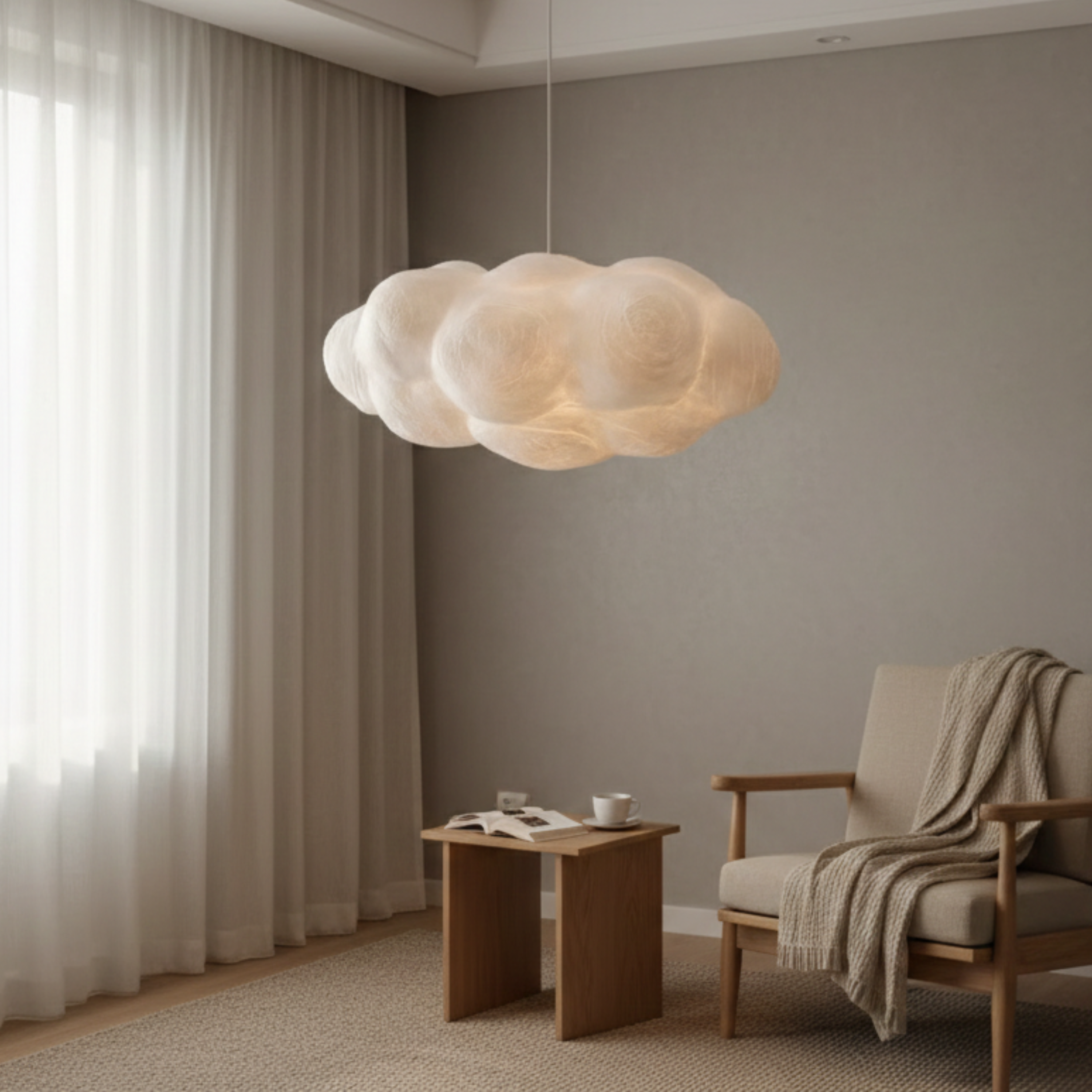 Weiße Wolken-Pendelleuchte für Kinderzimmer und Babyzimmer | Ormexis