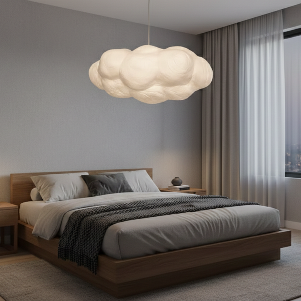 Weiße Wolken-Pendelleuchte für Kinderzimmer und Babyzimmer | Ormexis