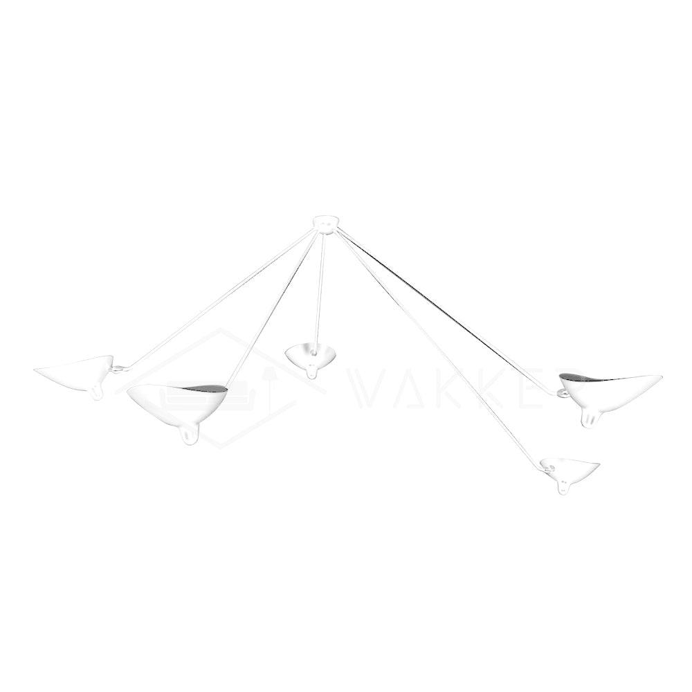 Moderne justerbar loftslampe i metal med flere arme | Ormexis