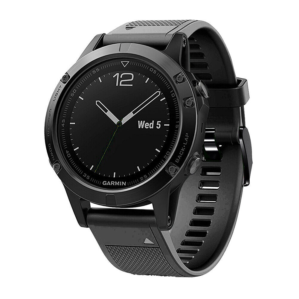 Curea de ceas din silicon negru pentru Garmin Fenix 5 Plus și Fenix 6 Pro