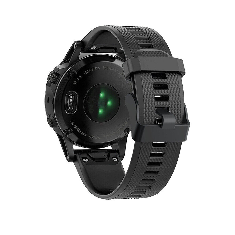 Bracelet de montre en silicone noir pour Garmin Fenix 5 Plus et Fenix 6 Pro