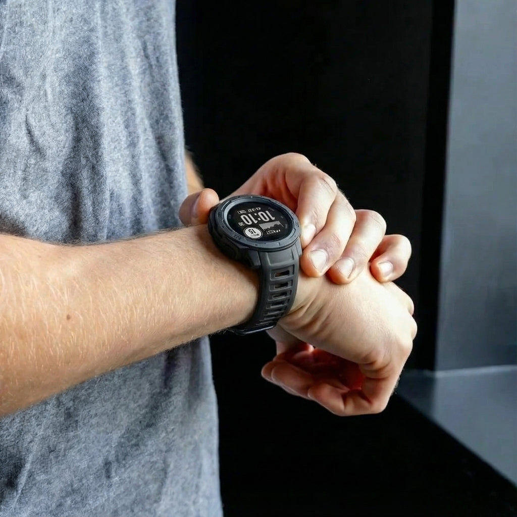Garmin Instinct silikonarmband 1/2 svart klockarmband